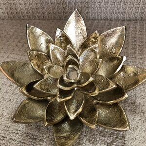 Gold Metal Lotus Flower Decorative Accent